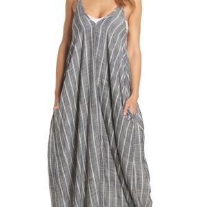 Nordstrom maxi dress in gray/white stripe